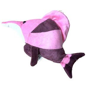 Plush Pink Brown Stuffed Animal Toy Fish Angel Long Nose 12 in length